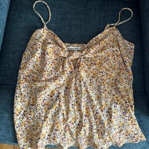 Abercrombie & Fitch yellow flower pattern tank top blouse